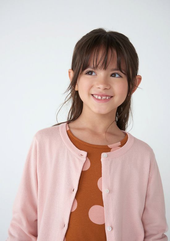 Foto do produto: Cardigan Infantil Menina Em Tricô - Rosa