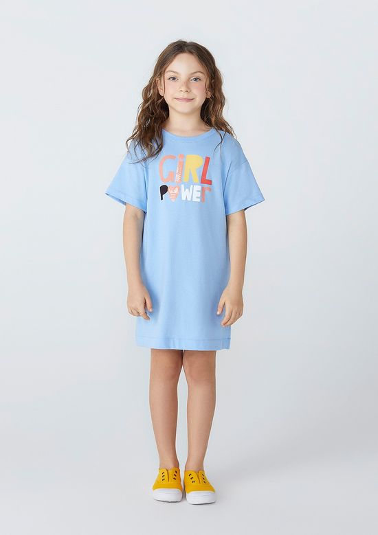 Foto do produto: Vestido Infantil T-Shirt Com Paetês - Azul