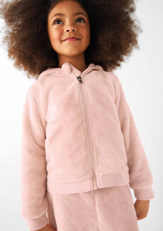 Foto do produto: Conjunto Infantil Unissex Toddler Em Fleece Com Aplique - Rosa
