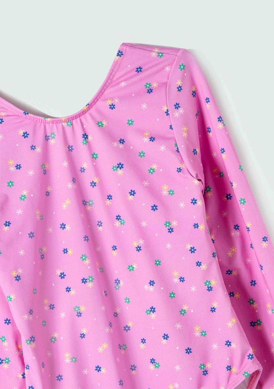 Foto do produto: Maiô Infantil Manga Longa Floral - Rosa