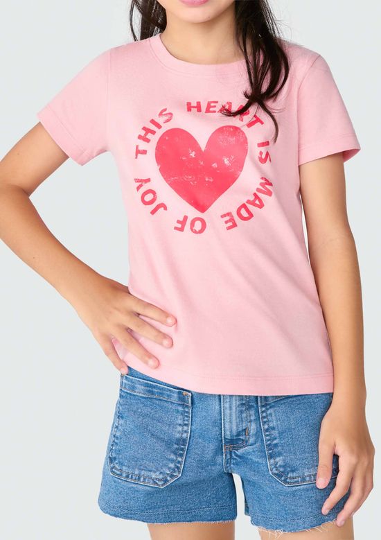 Foto do produto: Blusa Infantil Menina Manga Curta Com Estampa - Rosa