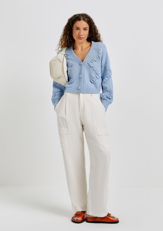 Foto do produto: Cardigan Feminino Em Tricô Texturizado - Azul