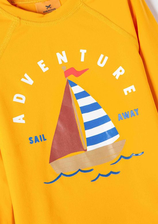 Foto do produto: Conjunto Praia Infantil Menino Toddler Com Proteção Solar - Amarelo