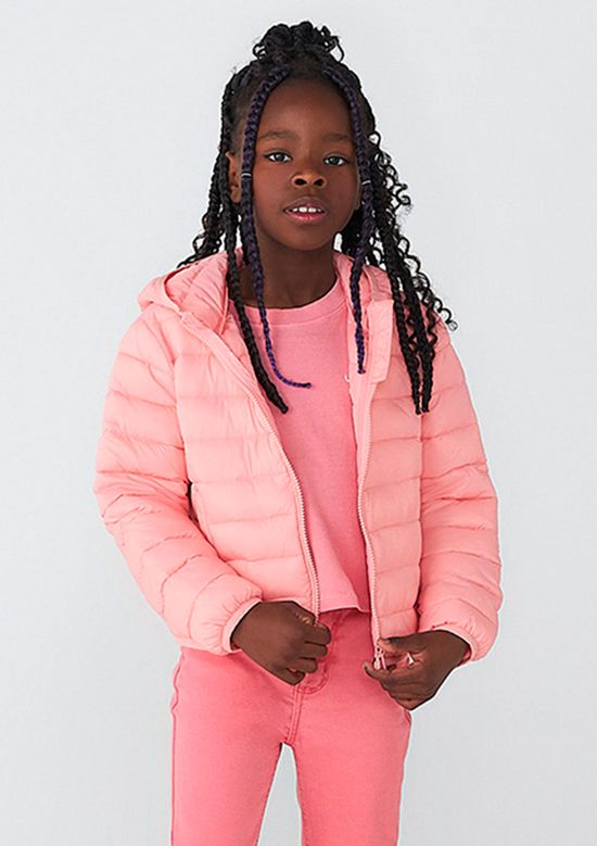 Foto do produto: Jaqueta Puffer Infantil Unissex Com Capuz - Rosa