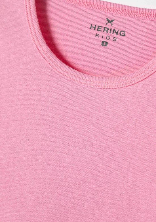 Foto do produto: Blusa Básica Infantil Menina Manga Curta Slim Em Ribana - Rosa