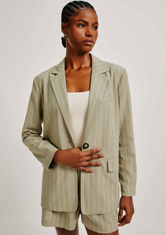 Foto do produto: Blazer Feminino Em Tecido Fio Tinto Linho - Verde