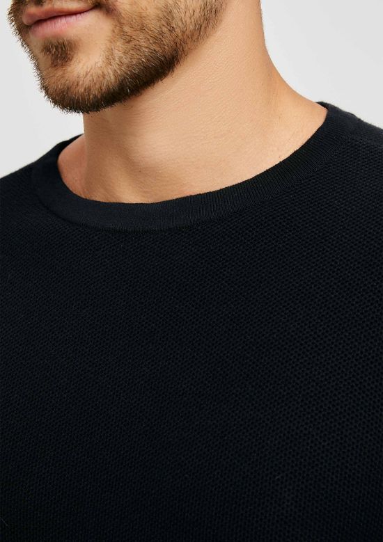 Foto do produto: Camiseta Masculina Manga Curta Em Tricô - Preto