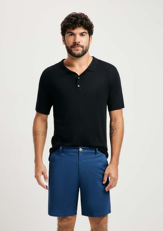 Foto do produto: Bermuda Masculina Reta Em Sarja Peletizada - Azul