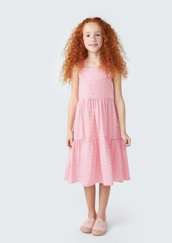 Foto do produto: Vestido Midi Infantil Com Babados - Rosa