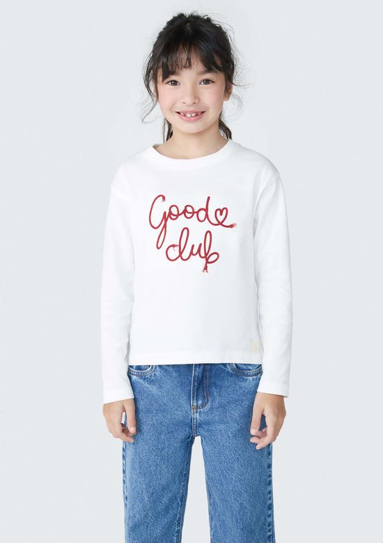 Foto do produto: Blusa Infantil Menina Com Bordado - Off white