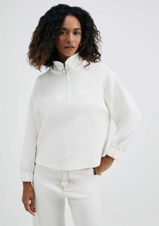 Foto do produto: Blusão Feminino Box Em Malha Texturizada - Off white