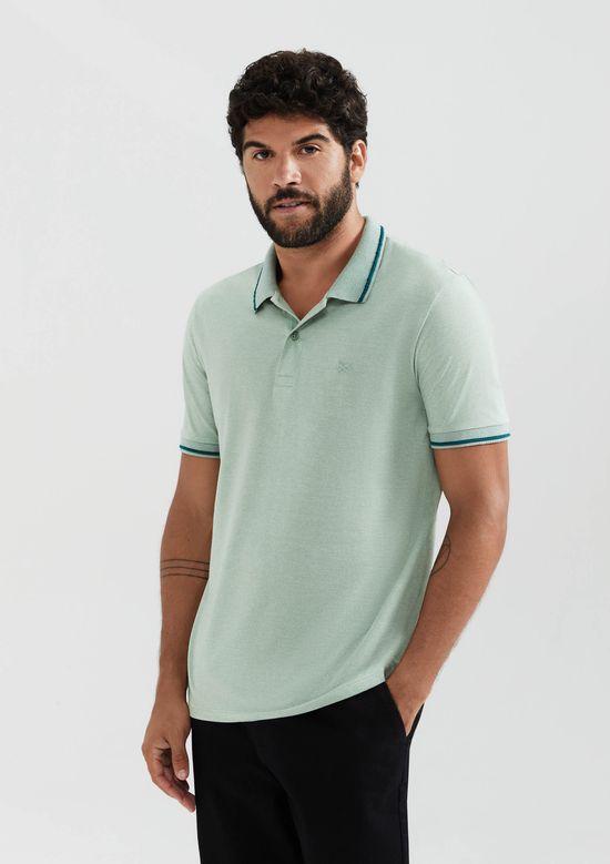 Foto do produto: Camisa Polo Básica Masculina Em Malha Texturizada - Verde