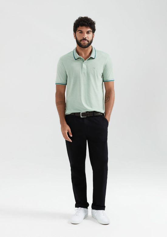 Foto do produto: Camisa Polo Básica Masculina Em Malha Texturizada - Verde