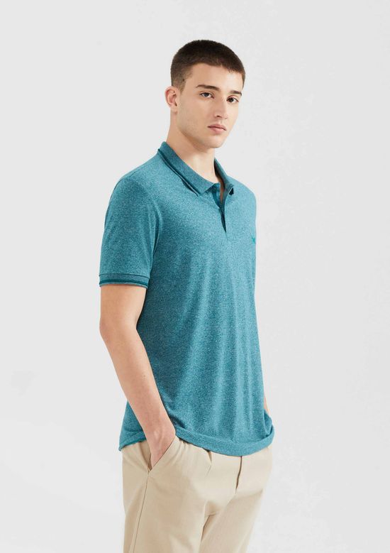 Foto do produto: Camisa Polo Básica Masculina Em Malha Texturizada - Verde