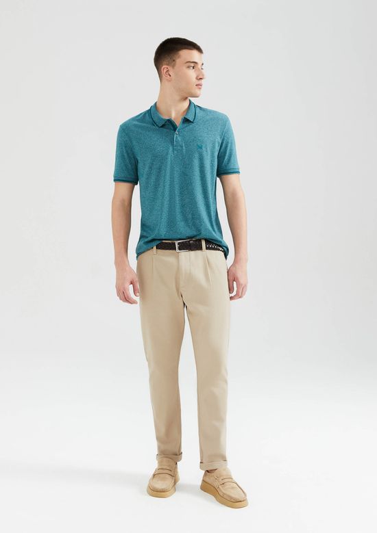 Foto do produto: Camisa Polo Básica Masculina Em Malha Texturizada - Verde