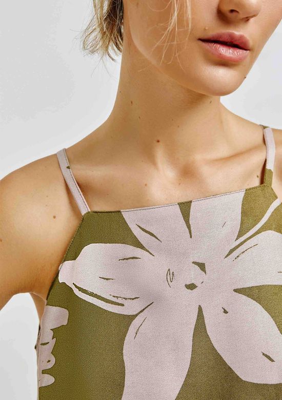 Foto do produto: Regata Feminina Halter Neck Estampada - Verde