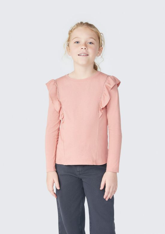 Foto do produto: Blusa Infantil Menina Com Babados - Rosa