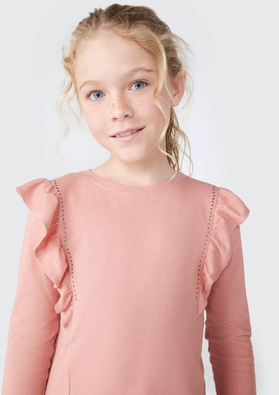 Foto do produto: Blusa Infantil Menina Com Babados - Rosa