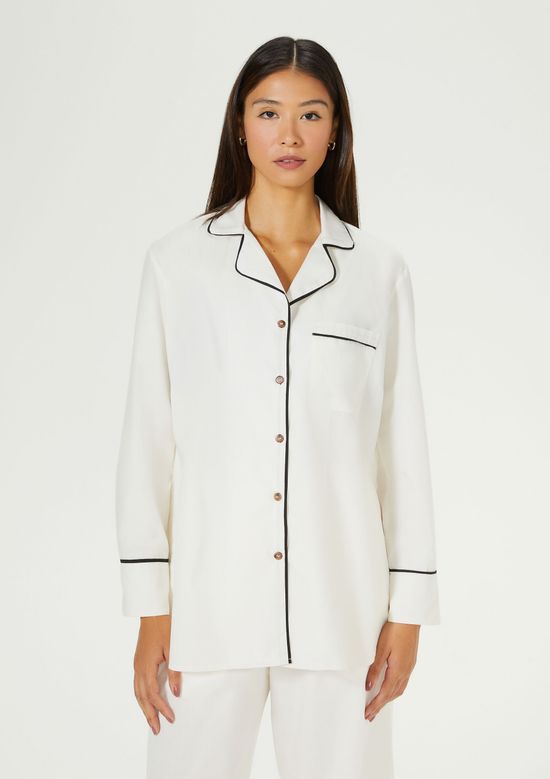 Foto do produto: Camisa Feminina Manga Longa Hering + Thai de Melo - Off white