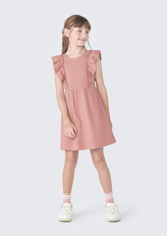 Foto do produto: Vestido Curto Infantil Com Babados - Rosa