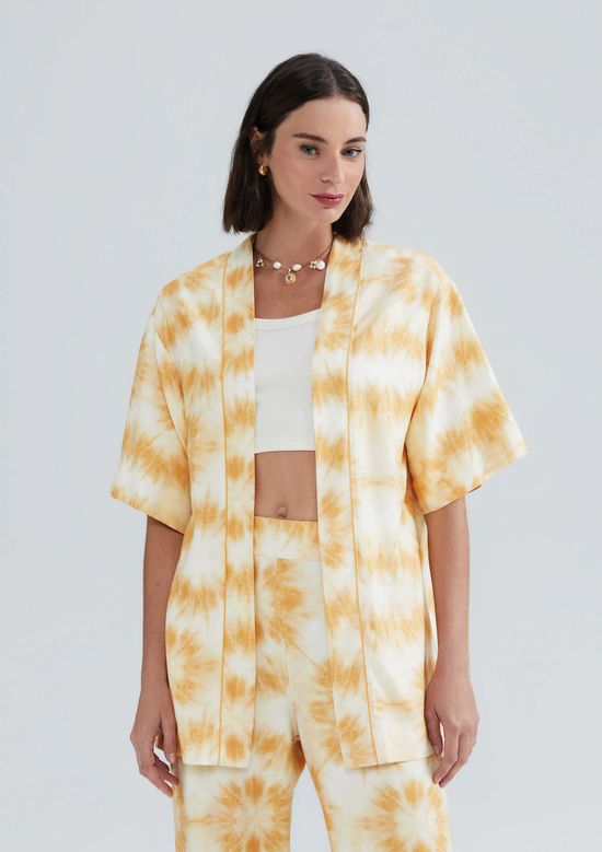 Foto do produto: Kimono Feminino Estampado - Amarelo