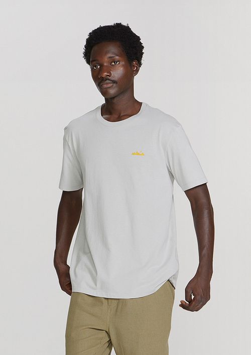 Camiseta Masculina Manga Curta Com Bordado - Cinza