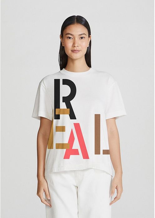 Camiseta Feminina Regular Estampada - Off White