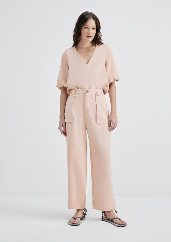 Foto do produto: Calça Feminina Reta Em Peach Touch - Rosa