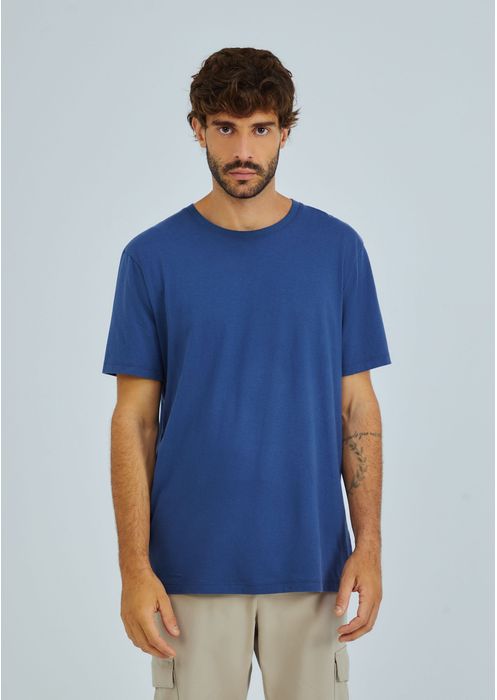Camiseta Básica Unissex Mangas Curtas World - Azul Marinho