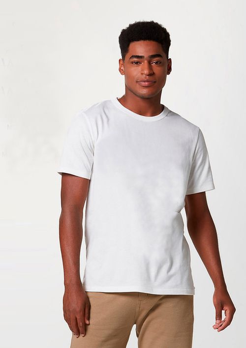 Camiseta Básica Unissex Mangas Curtas World - Off White
