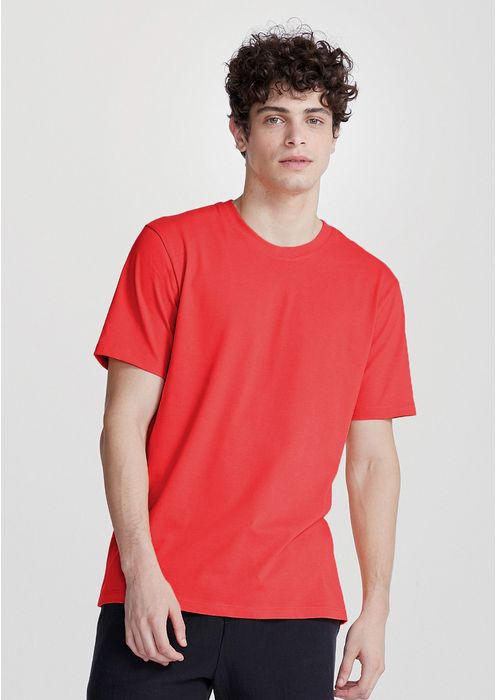 Camiseta Básica Unissex Mangas Curtas World - Vermelho Médio