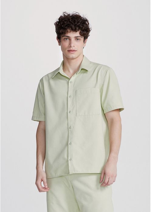 Camisa Básica Masculina Manga Curta - Verde Limão