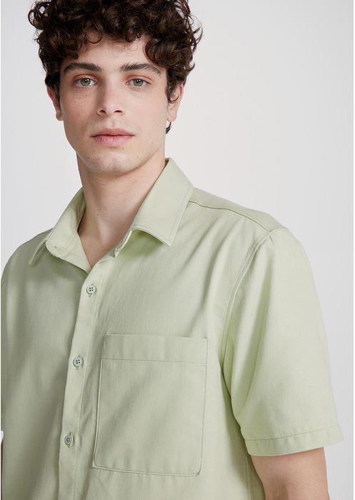 Camisa Básica Masculina Manga Curta - Verde Limão