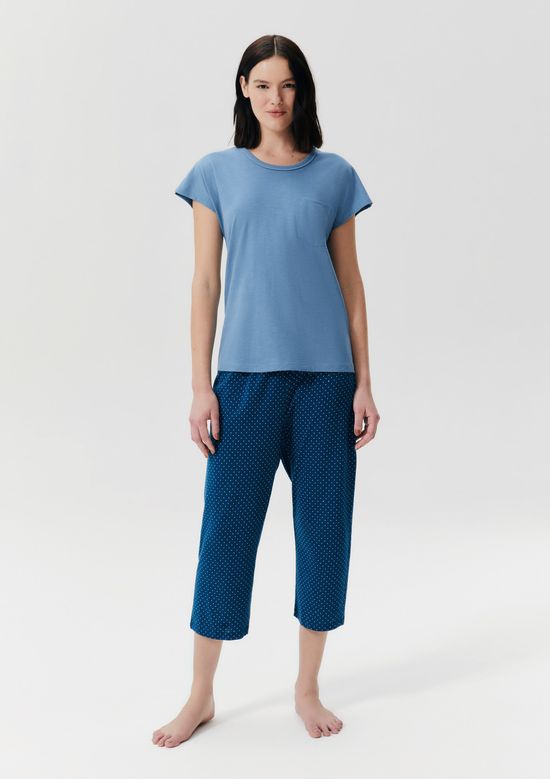 Foto do produto: Pijama Longo Feminino Estampado - Azul