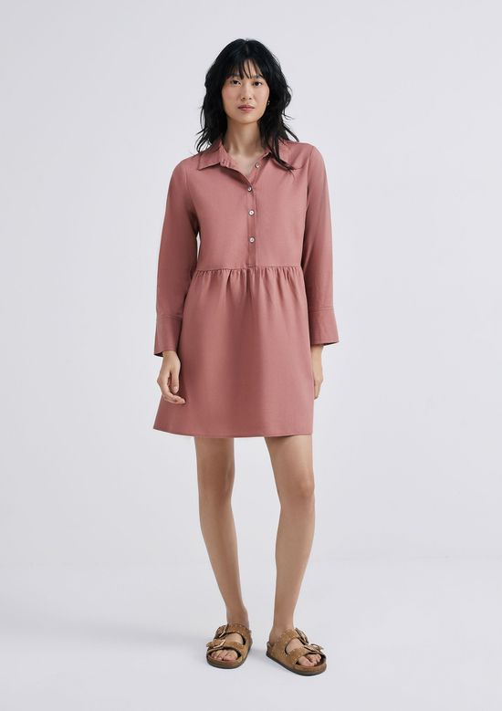 Foto do produto: Vestido Curto Com Linho - Marsala