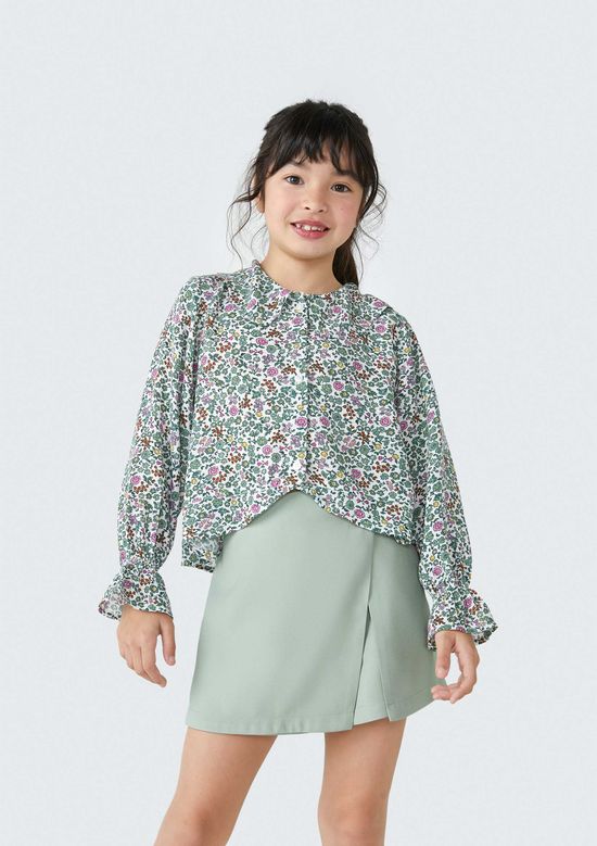 Foto do produto: Blusa Infantil Menina Manga Longa Com Babados - Verde