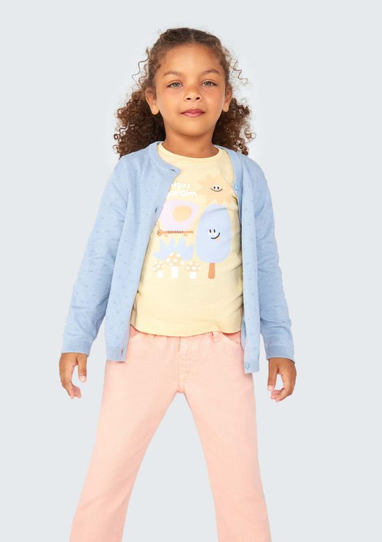 Foto do produto: Cardigan Infantil Menina Toddler Em Tricô - Azul