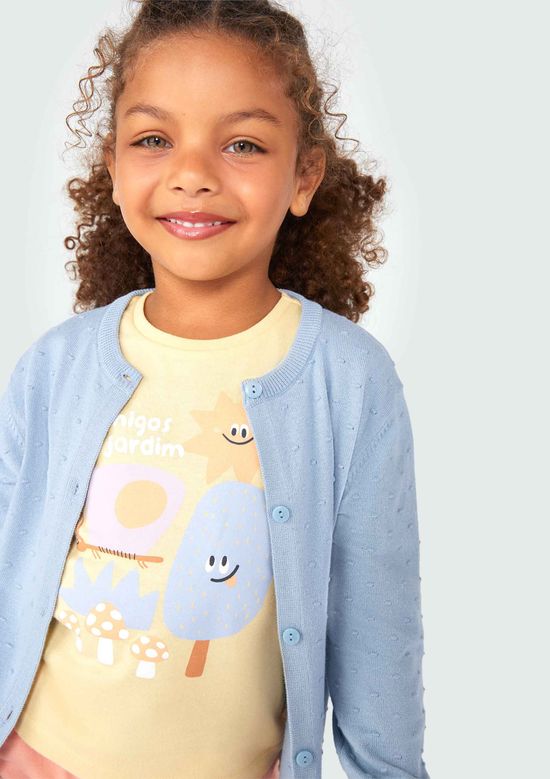 Foto do produto: Cardigan Infantil Menina Toddler Em Tricô - Azul