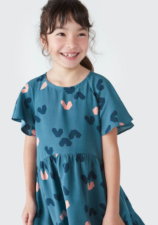 Foto do produto: Vestido Curto Infantil Estampado - Azul