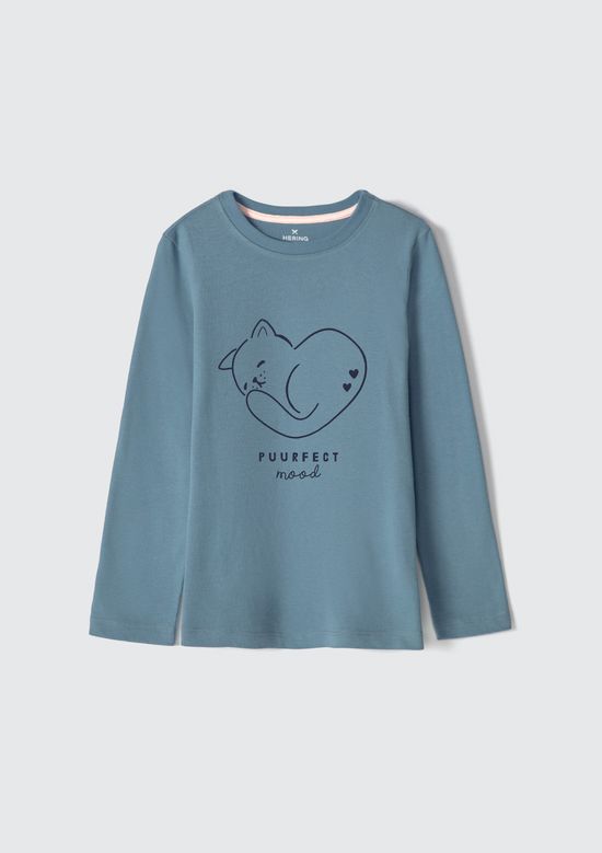 Foto do produto: Blusa Infantil Menina Manga Longa Com Estampa Hering Kids - Azul