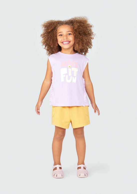 Foto do produto: Conjunto Curto Infantil Menina Toddler Com Aplique - Roxo