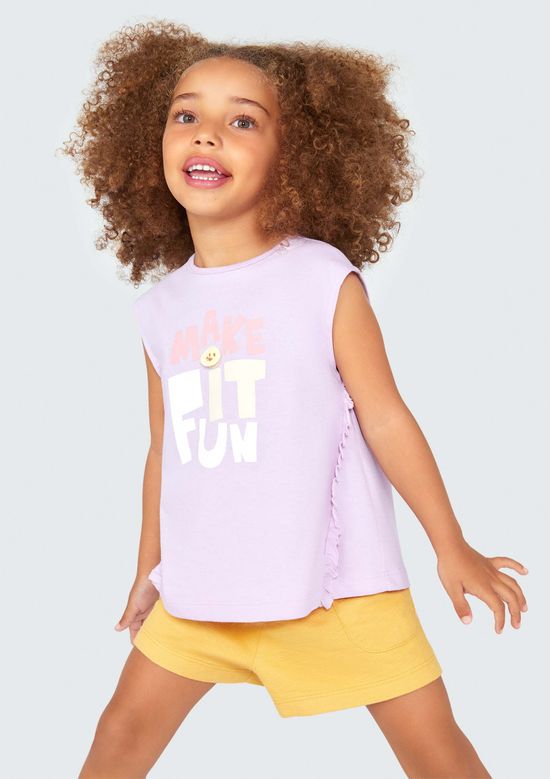 Foto do produto: Conjunto Curto Infantil Menina Toddler Com Aplique - Roxo