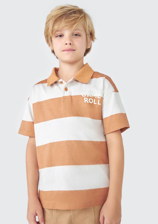 Foto do produto: Polo Infantil Menino Listrada Oversized - Laranja