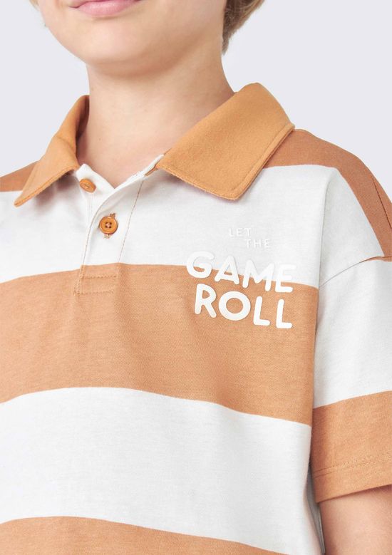 Foto do produto: Polo Infantil Menino Listrada Oversized - Laranja
