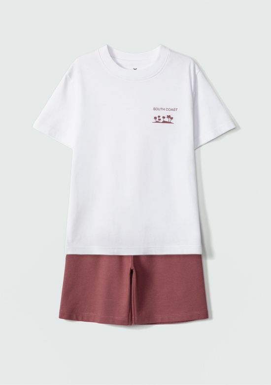 Foto do produto: Conjunto Infantil Menino Curto Com Estampa - Branco