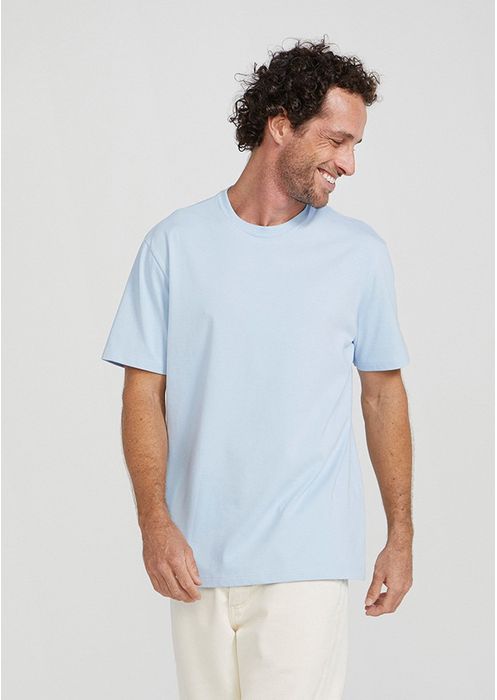Camiseta Básica Masculina Super Cotton - Azul Claro
