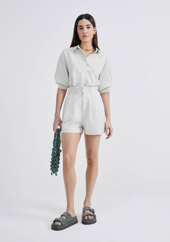 Foto do produto: Shorts Feminino Em Alfaitaria Com Linho - Off white