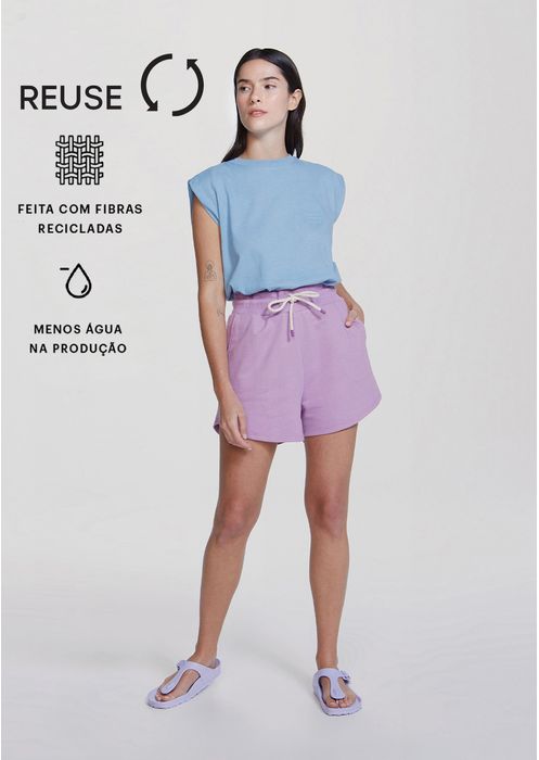 Shorts De Moletom Feminino Básico Reuse - Roxo