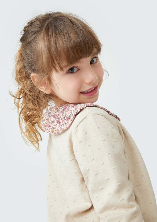 Foto do produto: Cardigan Infantil Menina Toddler Em Tricô - Bege