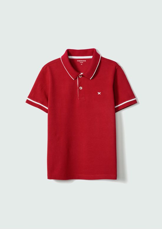 Foto do produto: Camisa Polo Básica Menino De Algodão Com Bordado - Vermelho